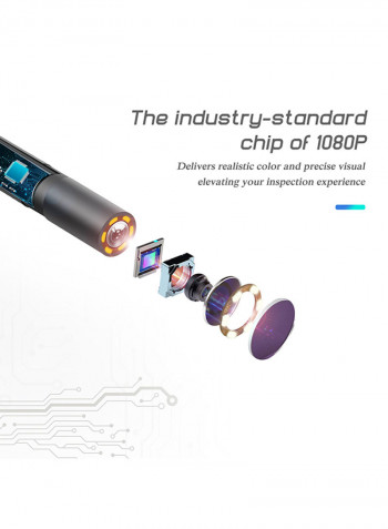 P40 Portable Handheld Industrial Endoscope Borescope Inspection Camera IP67 Waterproof 5.5mm Lens BuiltIn 6 Pieces Of Adjustable LEDs With 4.3 Inch High-definition 1080P Display Screen 21.0 x 13.5 x 8.1cm Blue