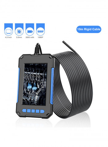 P40 Portable Handheld Industrial Endoscope Borescope Inspection Camera IP67 Waterproof 5.5mm Lens BuiltIn 6 Pieces Of Adjustable LEDs With 4.3 Inch High-definition 1080P Display Screen 21.0 x 13.5 x 8.1cm Blue