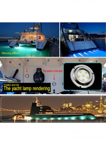 Underwater Boat Marine LED Light Silver 11x5x21centimeter