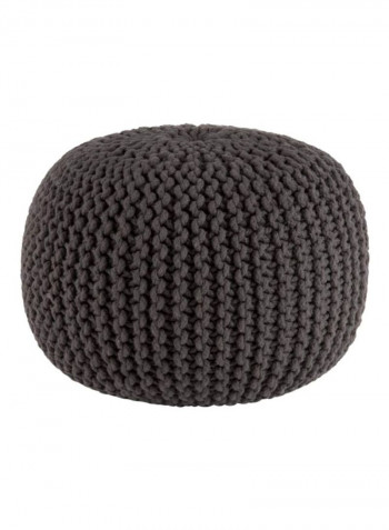 Cotton Braided Pouf Grey