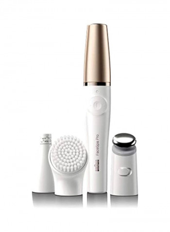 3-in-1 Facial Epilating, Cleansing & Skin Toning System With 5 Extras Gold/White/Grey