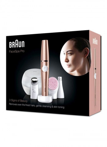 3-in-1 Facial Epilating, Cleansing & Skin Toning System With 5 Extras Gold/White/Grey