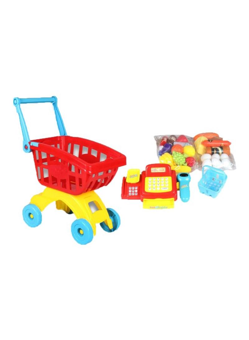 45-Piece 2-In-1 Supermarket Cashier And Shopping Trolley 6809A5