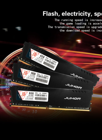 DDR4 Desktop PC RAM With Heat Sink 16GB Black