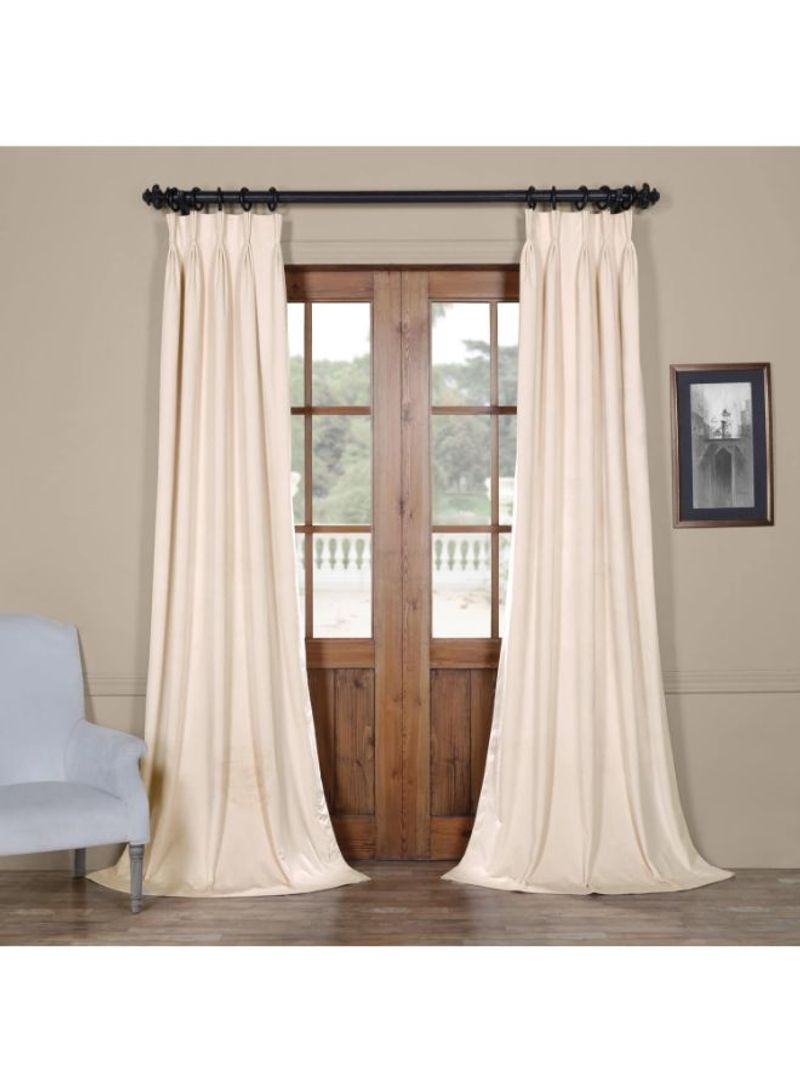 2-Piece Signature Pleated Blackout Curtain Beige 25 x 84inch