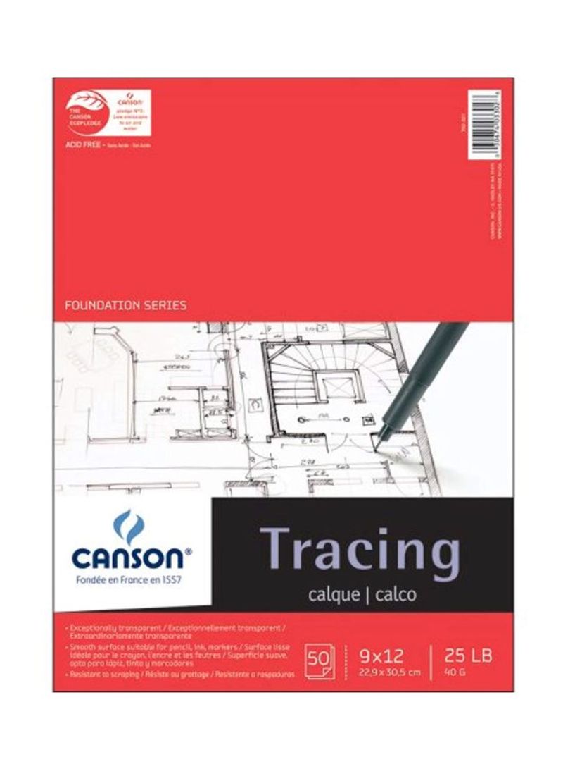 50-Sheet Tracing Paper Pad White