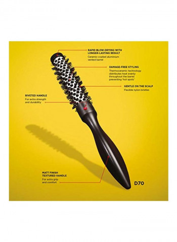 Hot Curling Radial Brush Silver/Black 1.9inch