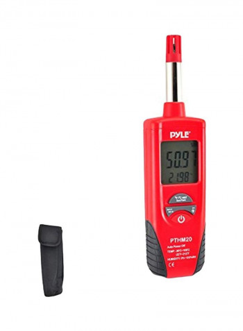 Indoor Humidity And Temperature Monitor Red 1.3x2.2x9inch