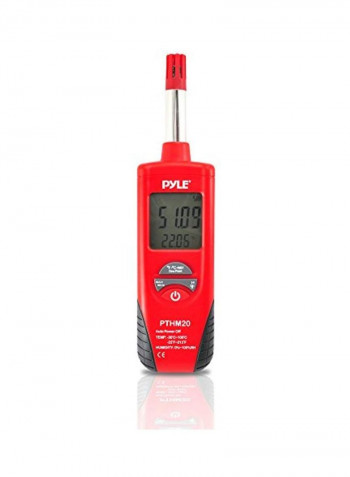 Indoor Humidity And Temperature Monitor Red 1.3x2.2x9inch