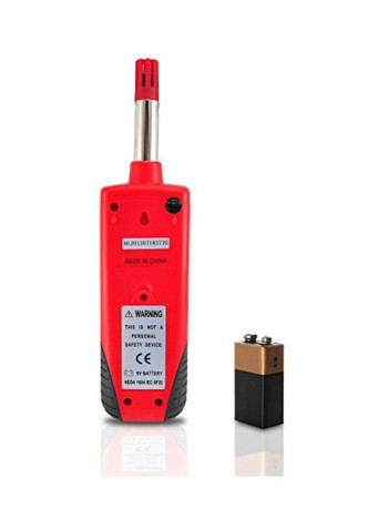 Indoor Humidity And Temperature Monitor Red 1.3x2.2x9inch
