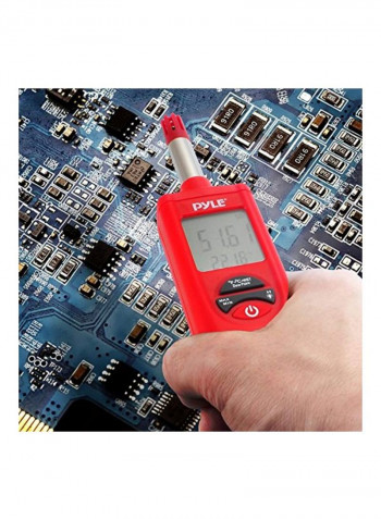 Indoor Humidity And Temperature Monitor Red 1.3x2.2x9inch