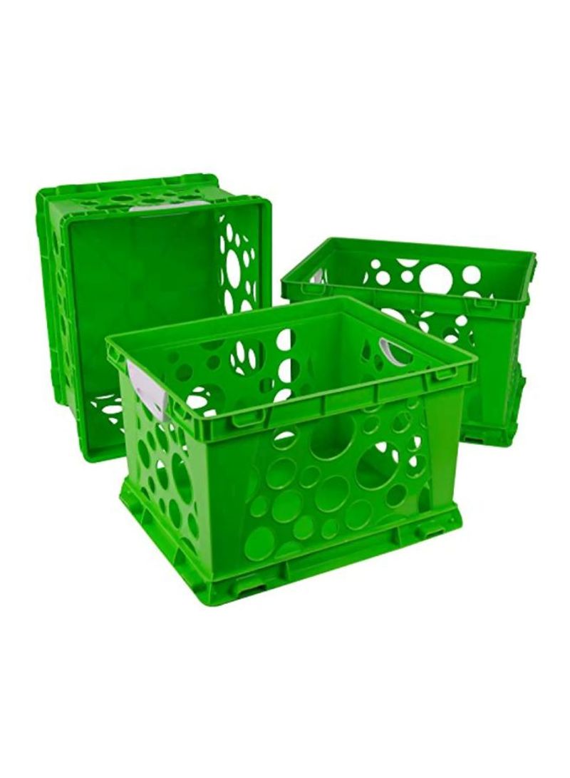 Large Crate With Handles Green/White