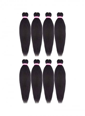 8-Piece Long Hair Extension Black 20inch