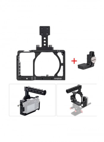 Protective Aluminum Camera Cage Stabilizer 19x9x12.2centimeter Black