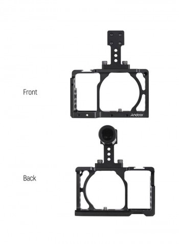 Protective Aluminum Camera Cage Stabilizer 19x9x12.2centimeter Black