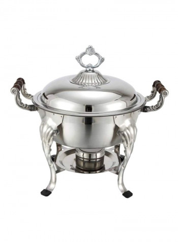 Round Crown Chafer With Lid Silver