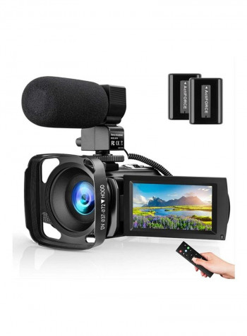 FHD 1080P 30FPS 24MP Vlogging Cameras For YouTube DV201LM-01 Black