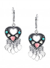 925 Sterling Silver Boho Shell Gemstone Dangle Earrings