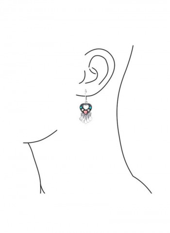 925 Sterling Silver Boho Shell Gemstone Dangle Earrings