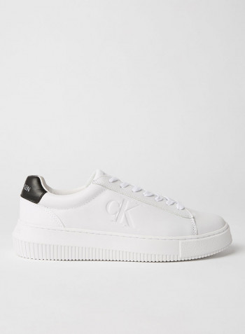 Leather Sneakers أبيض ناصع
