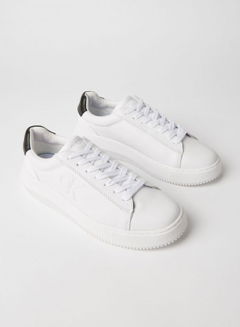 Leather Sneakers أبيض ناصع