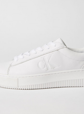 Leather Sneakers أبيض ناصع