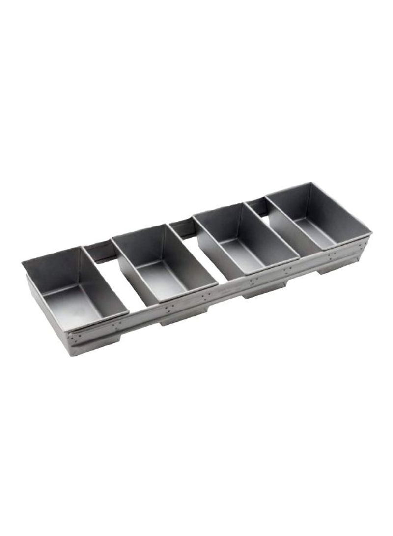 4 Straped Commercial Bakeware Bread Pan Set Grey 3.1x17.9x2.2inch