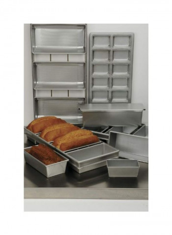 4 Straped Commercial Bakeware Bread Pan Set Grey 3.1x17.9x2.2inch