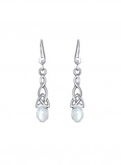925 Sterling Silver Moonstone Studded Dangle Earrings