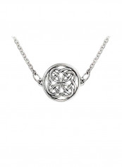 925 Sterling Silver Celtic Love Knot Circle Pendant Necklace