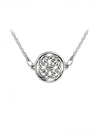 925 Sterling Silver Celtic Love Knot Circle Pendant Necklace