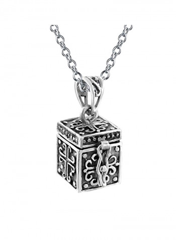 925 Sterling Silver Locket Pendant Necklace
