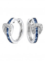 925 Sterling Silver Cubic Zirconia Studded Round Earrings