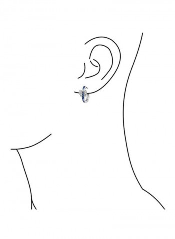 925 Sterling Silver Cubic Zirconia Studded Round Earrings