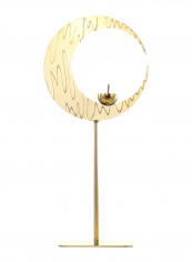 Crescent Candlestickornament Abstract Sculpture Gold 4.602kg