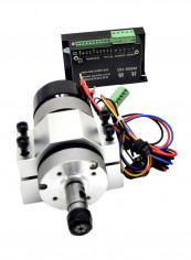 CNC Brushless Spindle Motor With Driver Speed Controller Black/Silver 23centimeter