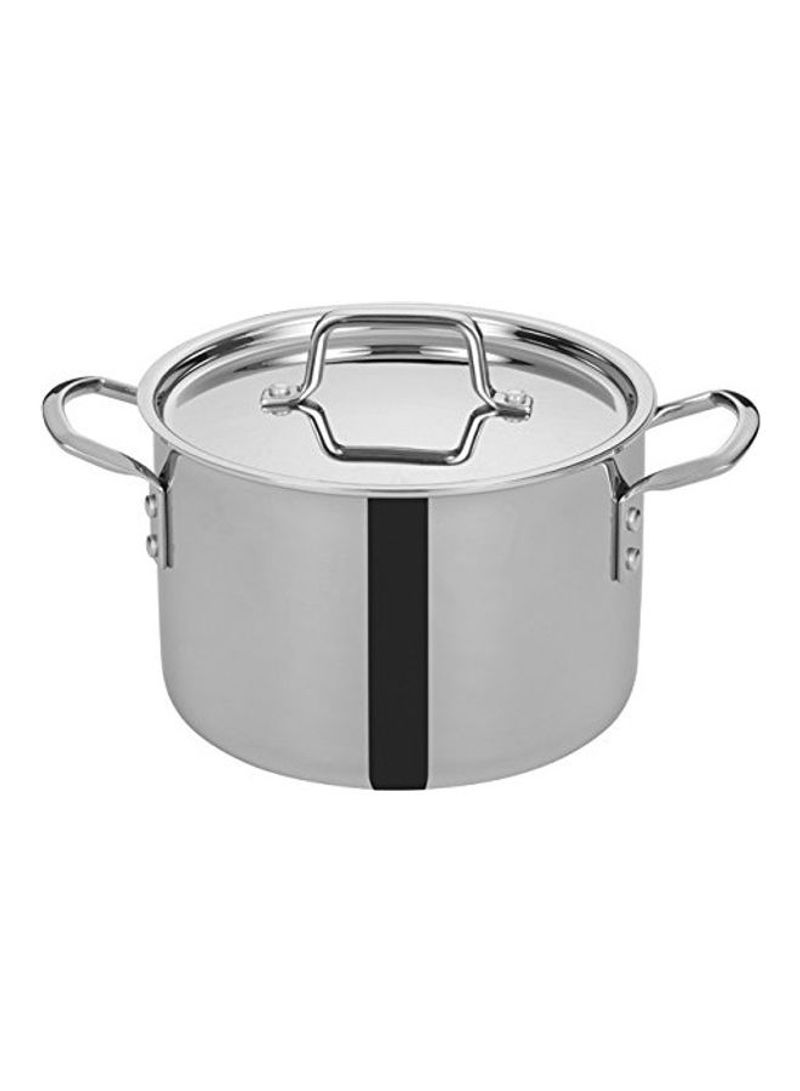 Stainless Steel Stock Pot Silver 5.67L