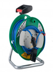 1-Socket Cable Reel Green/Blue/Black 25meter