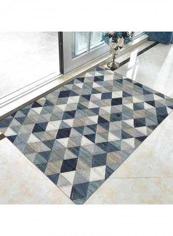 Colourblock Living Room Rug Blue/Off White 120x160cm