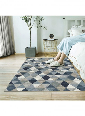 Colourblock Living Room Rug Blue/Off White 120x160cm