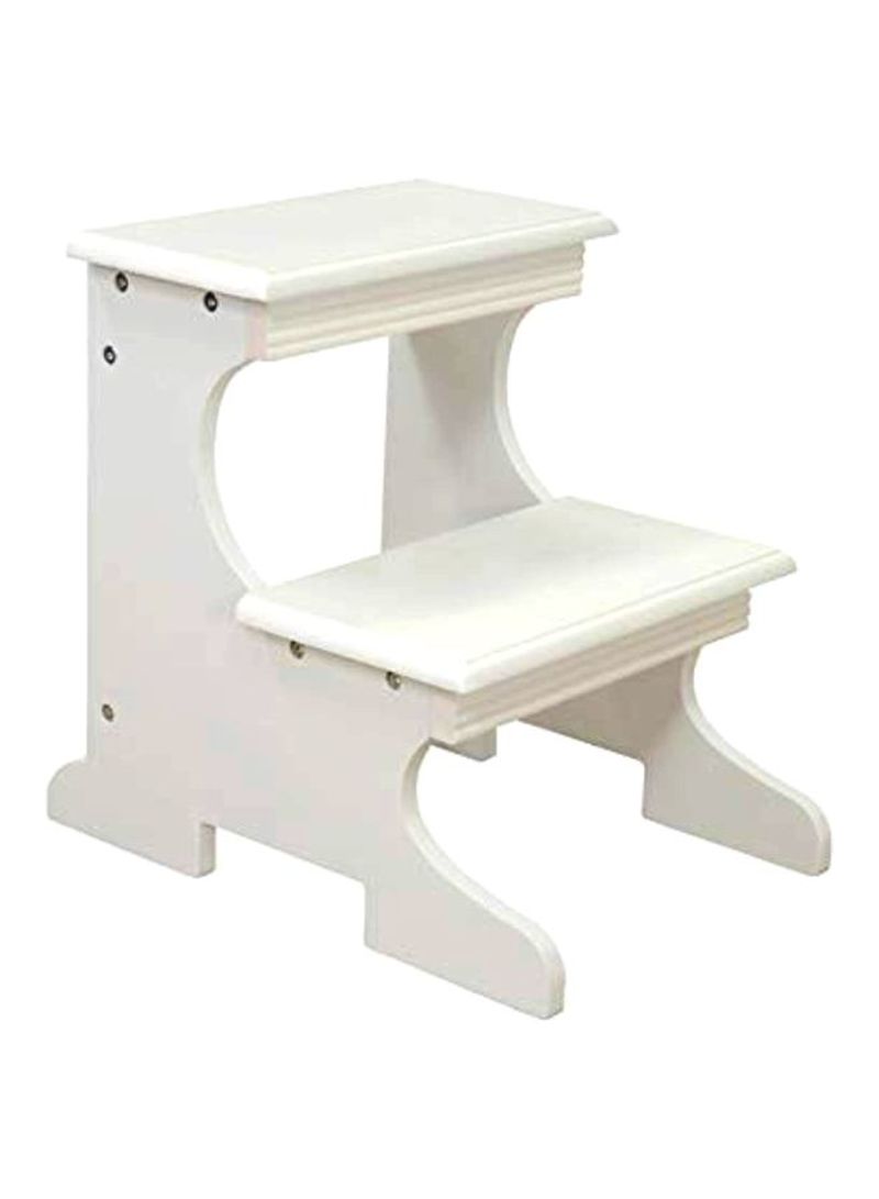 Rubber Wood Step Stool White