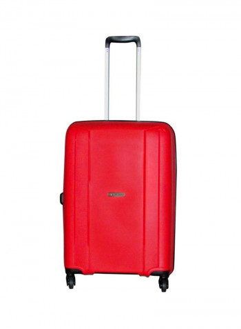 Unbreakable Sleek Hardside 3 Piece Luggage Trolley Set Red/Silver/Black