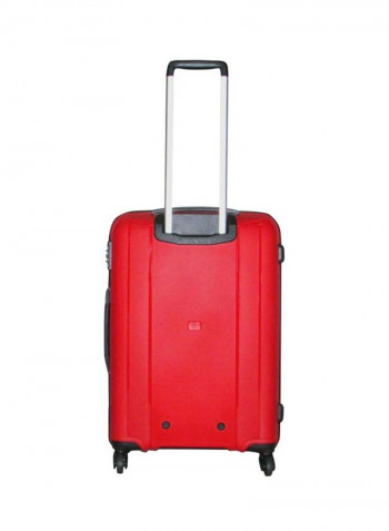 Unbreakable Sleek Hardside 3 Piece Luggage Trolley Set Red/Silver/Black