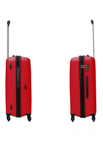 Unbreakable Sleek Hardside 3 Piece Luggage Trolley Set Red/Silver/Black