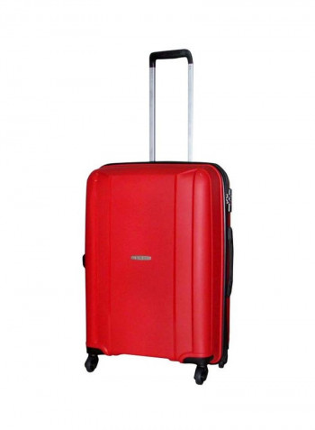 Unbreakable Sleek Hardside 3 Piece Luggage Trolley Set Red/Silver/Black