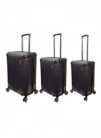 Hardside 3 Piece Luggage Trolley Set Silver
