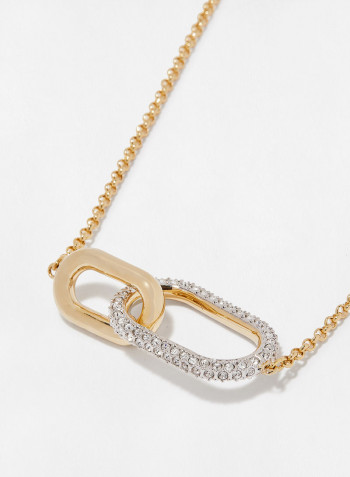 Time Chain Link Pendant Necklace