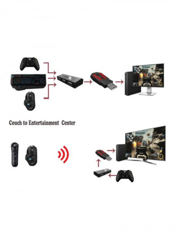 Mouse And Keyboard Adapter For Consoles 15x10x2cm Black/Red