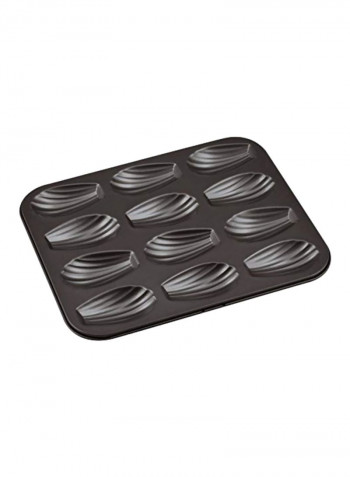 Shell Shaped Mould Tray Black 15.5x7.9x0.8inch