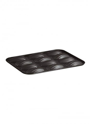 Shell Shaped Mould Tray Black 15.5x7.9x0.8inch